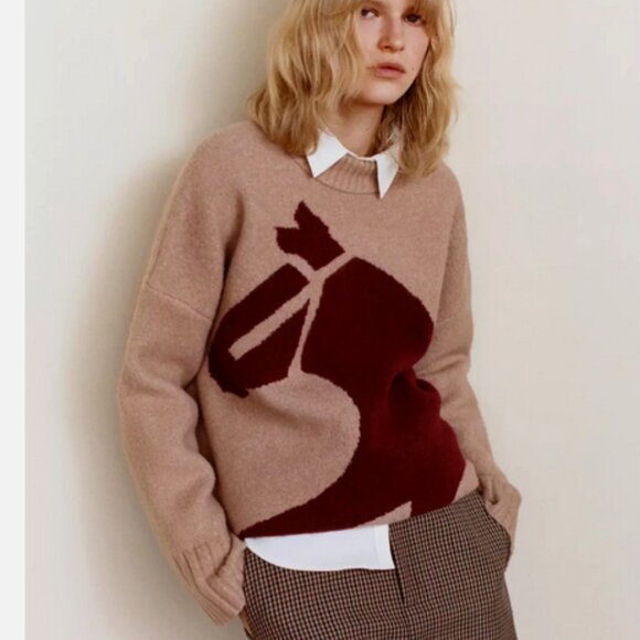 Anthropologie Corey Lynn Calter Horse Icon Sweater Equestrian Size XL NWT Honey - Picture 2 of 5